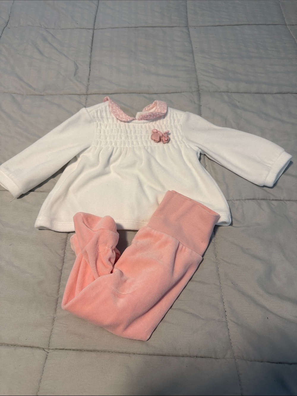Mayoral White Top and Pink Pants Baby Matching Set